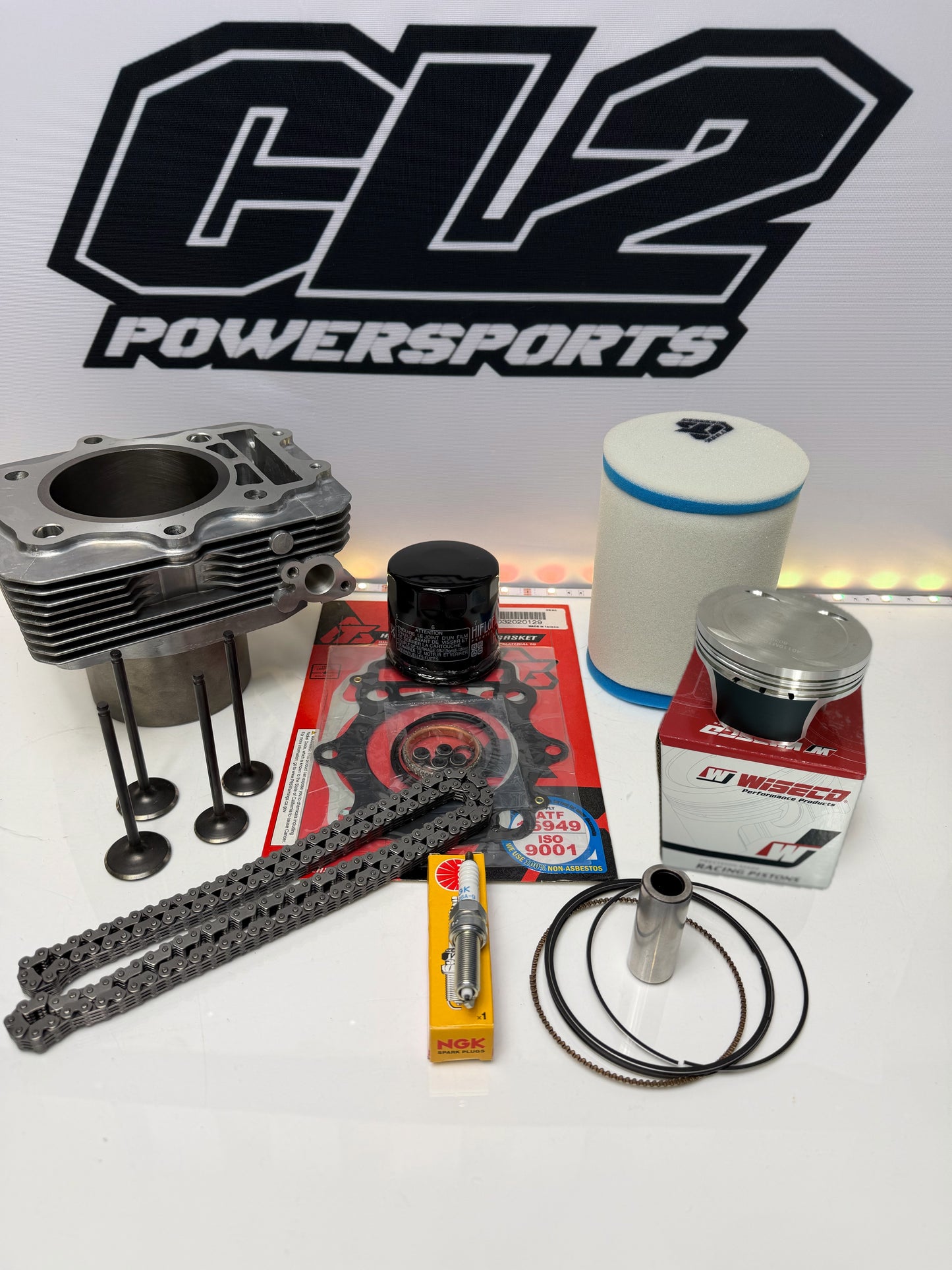 Suzuki Eiger 400 Top End Rebuild Kit - Cylinder Piston Valves Chain Gaskets