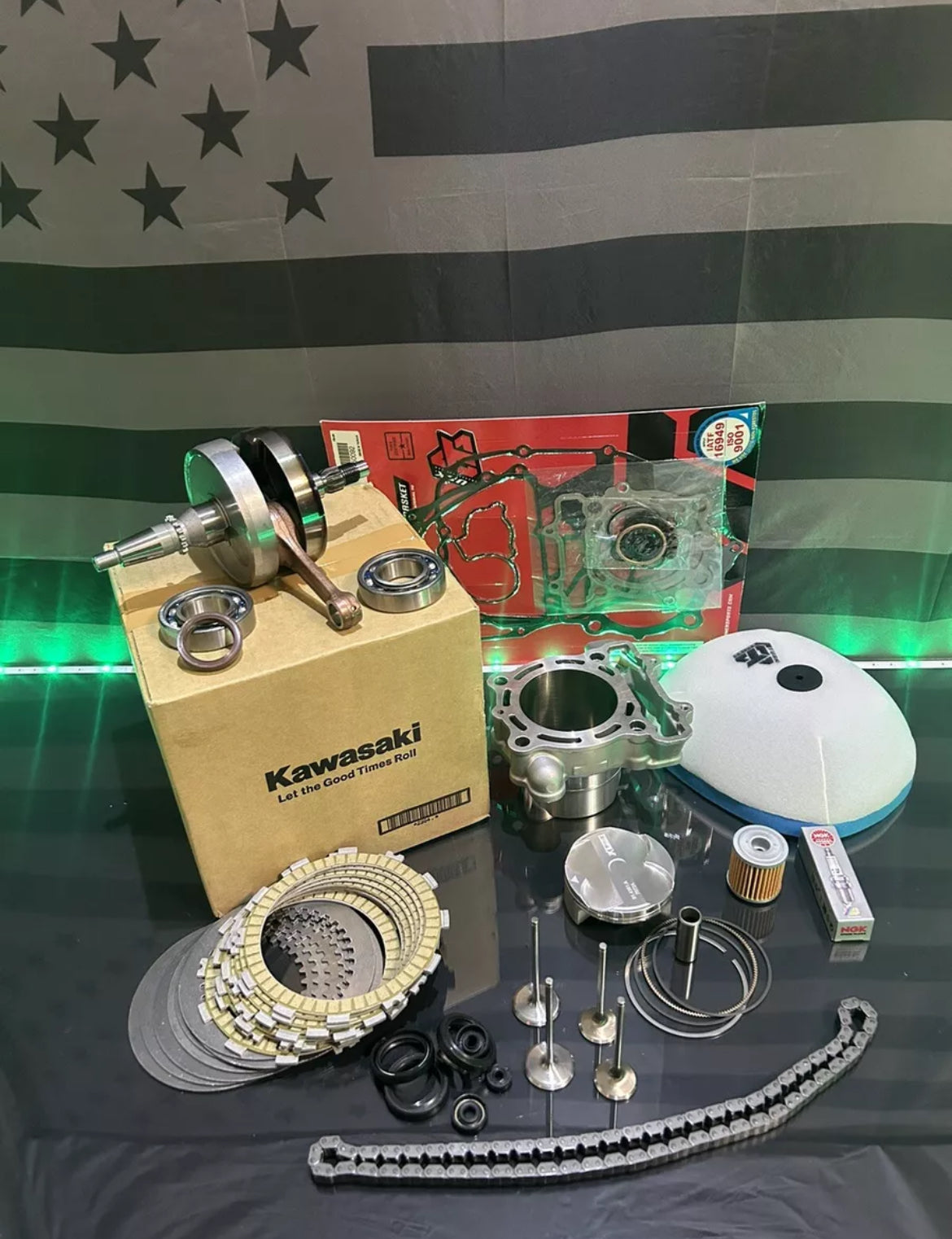 2017-2019 Kawasaki KX250F Complete Engine Motor Rebuild Kit