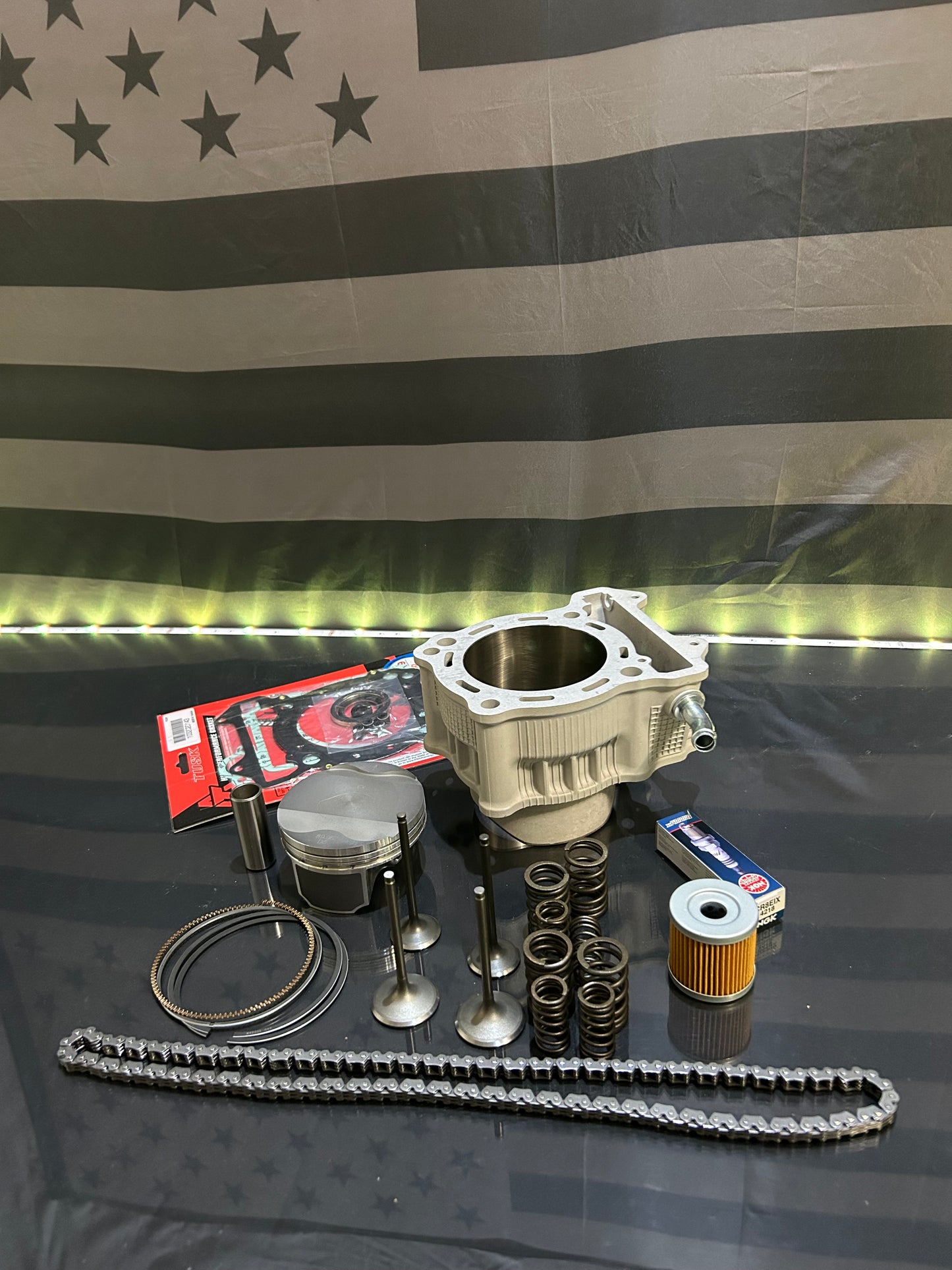 Suzuki DRZ 400 Top End Rebuild Kit- STD Cylinder Piston Valves Chain Gaskets