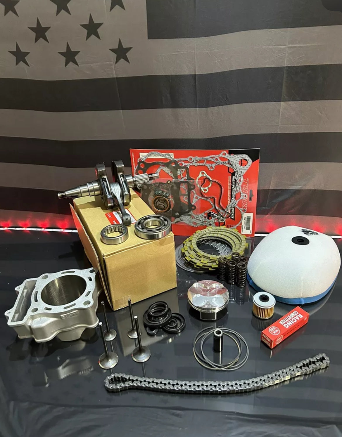 Honda 2020-21 CRF250R Complete Engine Motor Rebuild Kit + Transmission Bearings