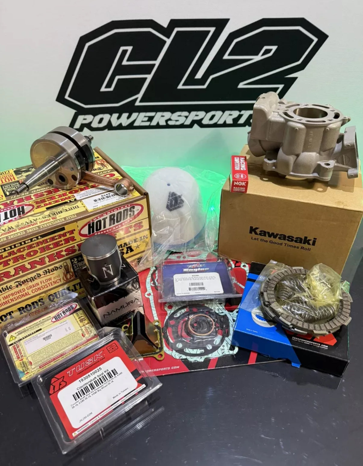 2014-2021 Kawasaki KX 100 Complete Engine Motor Rebuild Kit + Transmission Bearings