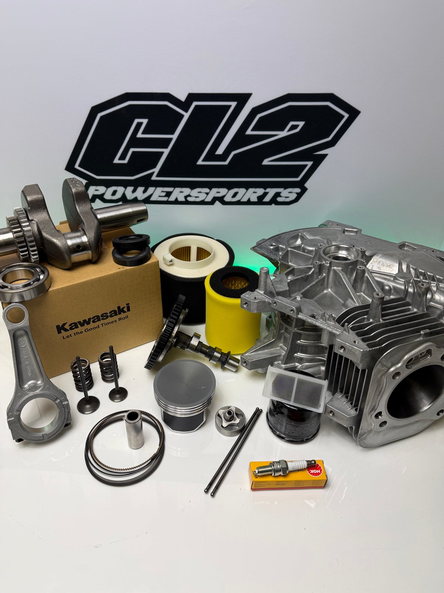 Kawasaki Mule KAF400 Complete Engine Motor Rebuild Kit W/ Crankcase - 600 610 SX