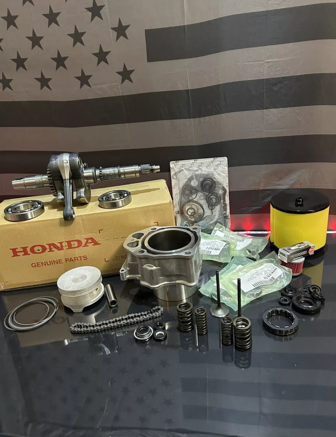 2015-2021 Honda Pioneer 500 Complete Engine Rebuild Kit + Transmission Bearings