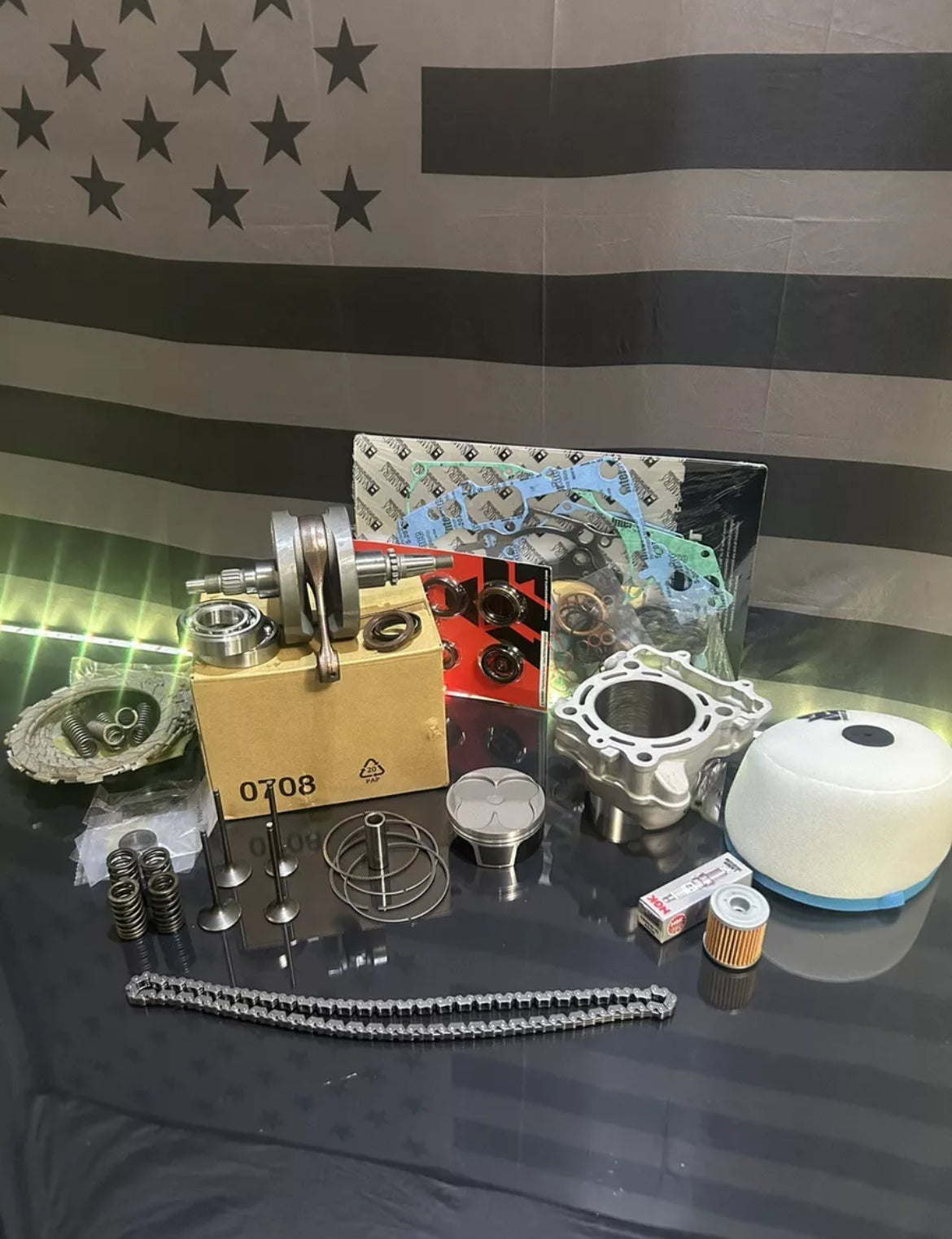 2013-2015 Suzuki RMZ 250 Complete Engine Motor Rebuild Kit ++ Transmission Bearings