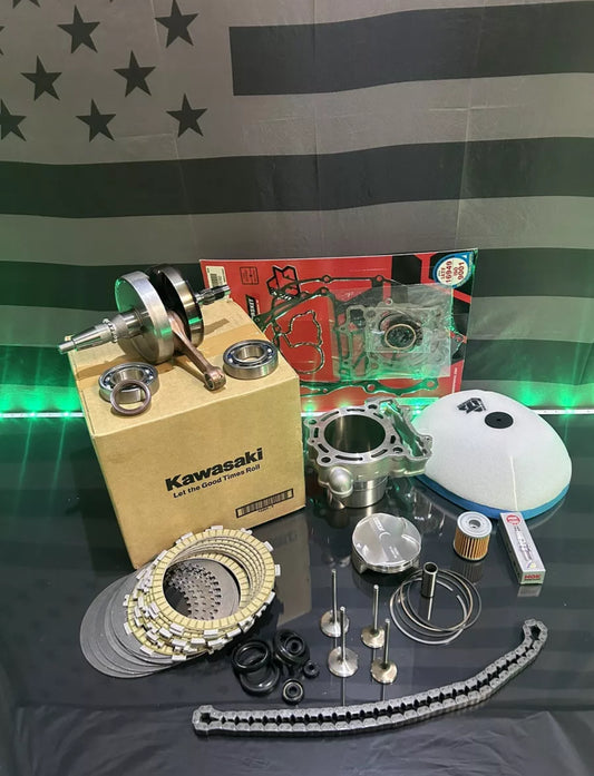 2017 Kawasaki KX250F Complete Engine Motor Rebuild Kit + Transmission Bearings