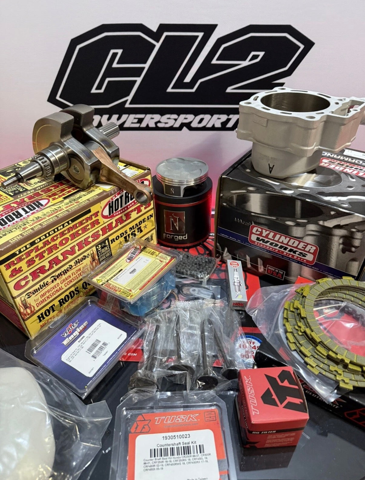 2017-2018 Honda CRF450R RX Complete Engine Rebuild Kit + Transmission Bearings